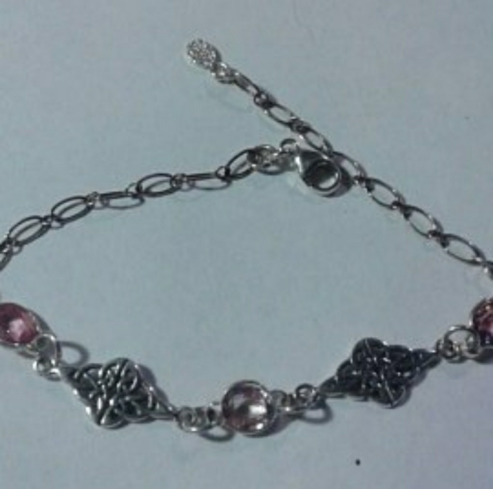 Natural Pink Spinel Sterling Silver Bracelet